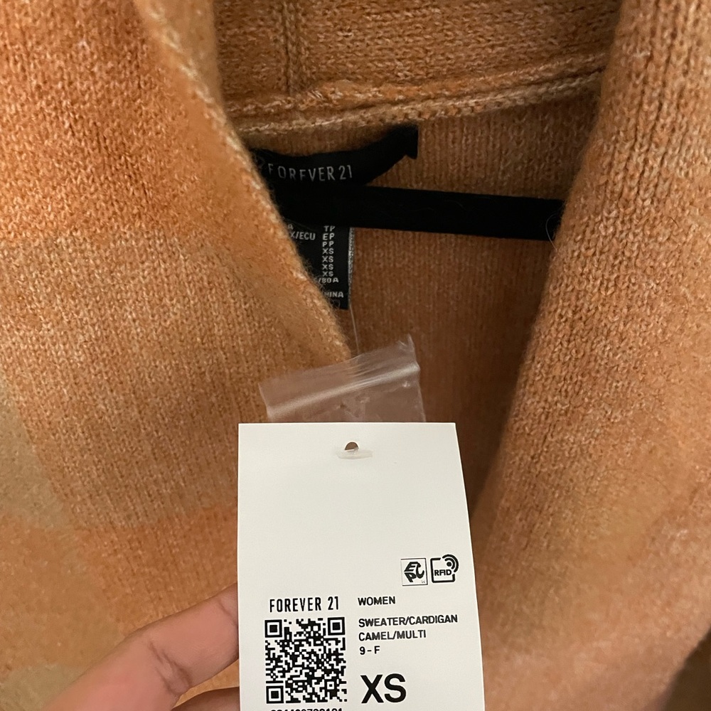Forever 21 Peach Plaid Cardigan Sweater - Picture 6 of 8